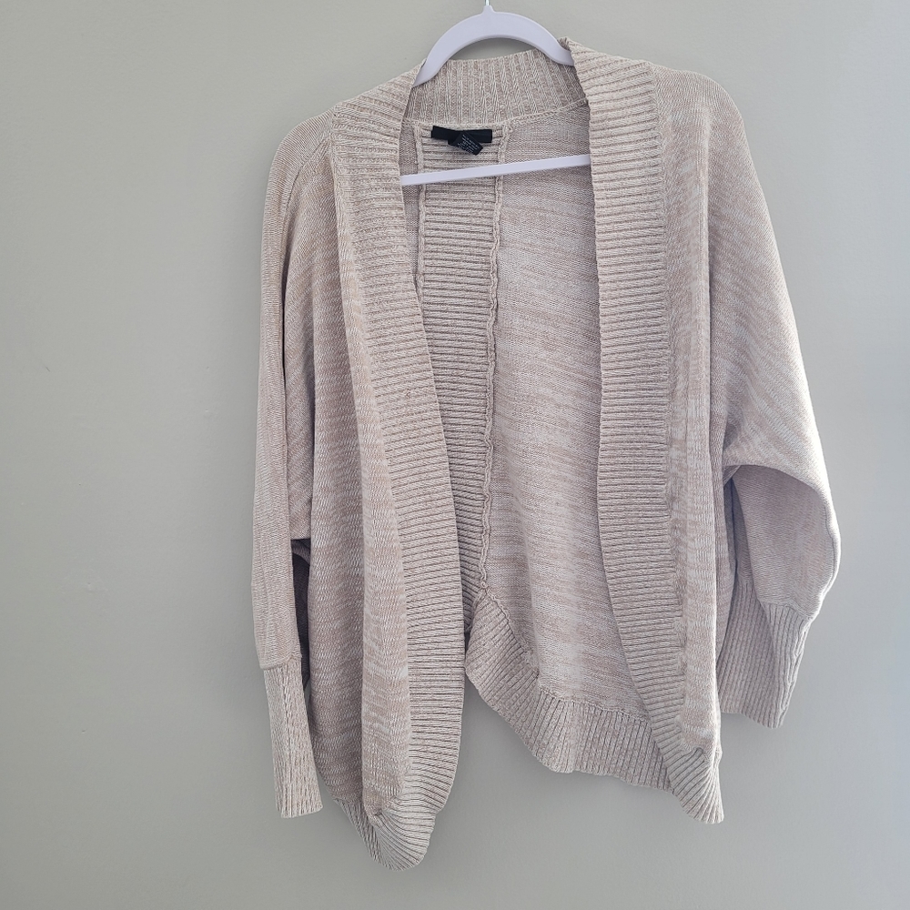 Lane Bryant Tan Heathered Open Front Cardigan